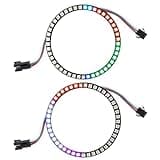 Sparkleiot 45 Bits WS2812 RGB LED Ring with SM2.54-3P Wire, DC5V WS2812B 5050 Full Color LED with Build-in Driver Light Individual Addressable for Arduino Raspberry Pi ESP8266 Nodemcu (Pack of 2pcs)