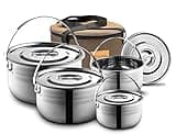 Camping Cookware Set - Compact Stainless Steel Campfire Cooking Pots and Pans | Combo Kit with Travel Tote Bag | Rugged Outdoor 4 Pc Cook Set for Hiking | Barbecues | Beach | Hiking Gear