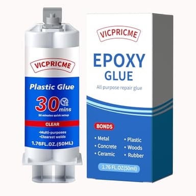Clear Epoxy Glue - High-Strength 4600 PSI Structural Adhesive for Plastic, Metal, Wood & Glass - Waterproof & Shock Resistant Cold Weld Syringe with Static Mixer, 1.76oz (1)