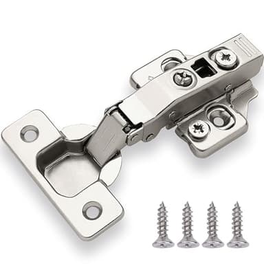 DecoBasics Full Overlay European Soft Close Cabinet Hinges for Kitchen Cabinets (20 Pcs) -105° Frameless Concealed Cabinet Door Hinge -6 Way Adjustability & Clip on Plate for Easy Installation