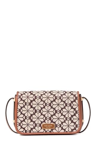 kate spade new york Women's Spade Flower Jacquard Flap Crossbody Burgundy Multi One Size