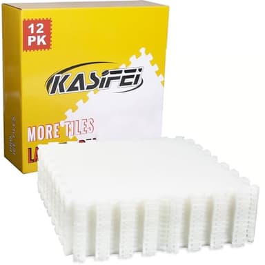 kasifei Hockey Synthetic Ice Tiles (12 Pack, 23.5 SQFT) - Dryland Flooring Tiles - Build Your Own Year-Round Hockey Training Surface - Easy to Assemble