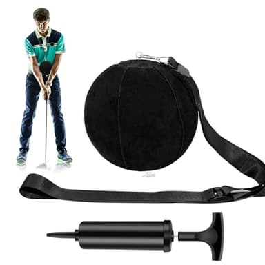 Golf Training Ball Smart Ball Golf Training Aid Inflatable Swing Training Ball with Inflator Pump and Adjustable Lanyard,Assist Golf Swing Trainer Golf Swing Assistant for Beginner