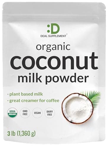 Unsweetened Organic Coconut Milk Powder, 3lbs – Dairy Free Creamer Alternative – Sugar Free Raw Flavor – Rich Source of MCT Oil – Great for Coffee or Tea – Non-GMO, Plant Based, Keto