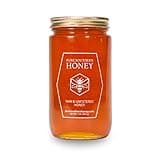 100% Authentic, USA - Made Raw Unfiltered Honey, Made by Pure Southern Honey [ 1 lb] - Unheated - Non - GMO, No Additives, All - Natural Sweetener- Environmental-Friendly Glass Jar