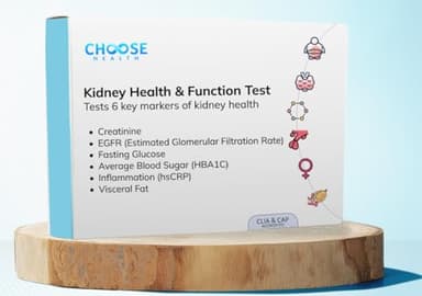 Choose Health 6-in-1 at-Home Kidney Test | Test and Track Your Kidney Function and Health | 6 Key Markers of Kidney Function | Cap & CLIA accredited Laboratory Testing | Not Avail in NY RI