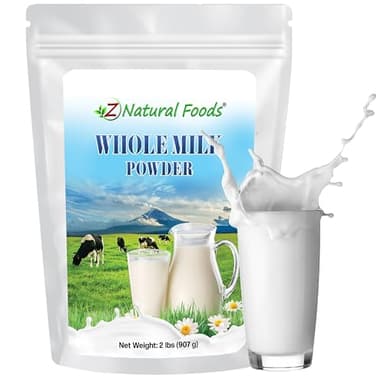 Z Natural Foods Premium Whole Milk Powder - Powdered Milk for Baking, Cooking, Drinks - Dry Milk Powder, Pasteurized, Non-GMO, Gluten-Free, Kosher-Certified, 2 lbs