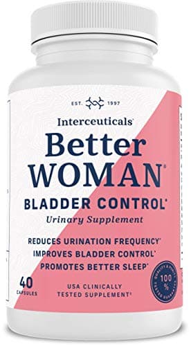 BetterWOMAN Bladder Control Supplement for Women- Helps to Reduce Bathroom Trips - Sleep Better at Night –Reduce Urgency and Occasional Leakage* - interceuticals (1 Bottle)