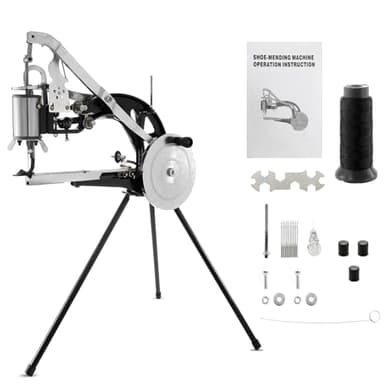 IRONWALLS Leather Cobbler Manual, Heavy Duty Hand Shoe Repair Mending Sewing Machine with Needles, Leather Stitching Sewing Machine for Canvas Cotton Linen, Bags, Cloths, Tents