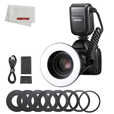Godox 76Ws MF-R76 Macro Ring Flash,7.2V/3000mAh Lithlum Battery,1/300s~1/20000s Flash Duratlon,0.1-1.5s Recycle Time,for Canon, Nikon, Sony, Fuji, Olympus,Panasonic, Pentax