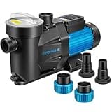 VIVOHOME 1.5 HP Powerful Self Primming 6360 GPH Swimming Pool Pump w/Timer for In/Above ground Pool 1.5" PVC Pipe Fittings and 1.5" PVC Hose Fittings Energy Saving w/Strainer Basket
