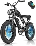 Electric Bike for Adults Q20, 2000/1500W, 37/30MPH,52V 40AH,48V/20AH E-Bike,30-180 Miles Electric Motorcycle, 20" Fat Tire Dirt Bike, UL2849 All Terrain for Mountains, Snow, Sand, Road
