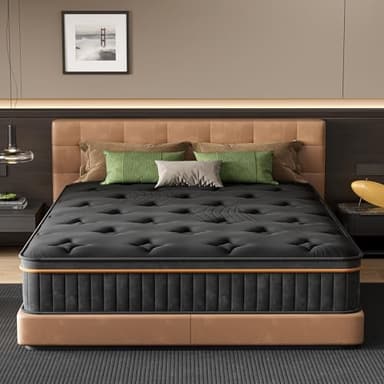 HAPPYMONT Full Size 12 Inch Hybrid Mattress, 7-Zone Support with Reinforced Edge, Pocket Coil & Foam for Pressure Relief, Medium Firm, CertiPUR-US Certified, Mattress in a Box