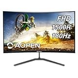 AOPEN by Acer 27HC5R S3biip 27" Full HD (1920 x 1080) VA 1500R Curved Gaming Monitor |AMD FreeSync Premium | 180Hz Refresh Rate | 1ms TVR | HDR 10 Support | Ports:1xDisplay Port 1.4 & 2xHDMI 2.0,16:9