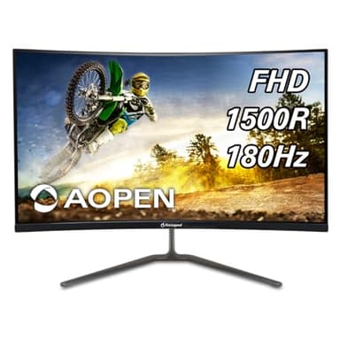 AOPEN by Acer 27HC5R S3biip 27" Full HD (1920 x 1080) VA 1500R Curved Gaming Monitor |AMD FreeSync Premium | 180Hz Refresh Rate | 1ms TVR | HDR 10 Support | Ports:1xDisplay Port 1.4 & 2xHDMI 2.0,16:9