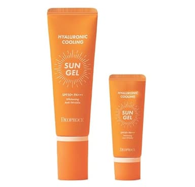 Deoproce Hyaluronic Cooling Sun Gel, SPF50+ PA+++, Value Pack, Korean Skincare |Anti-Aging| K-Beauty Sunscreen with No White Cast, Eucalyptus Leaf Extract, 50g +20g (Total 70g)