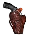 Leather Holster Fits Colt Python, Colt King Cobra / 357 Magnum - Thumb Break - Basket Weave - Genuine Leather - Handmade - ShnLeaher (Brown, Colt Python 4.25 inch Barrel)