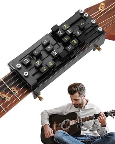 Portable Guitar Chord Presser, Guitar Chord Helper And Trainer for Acoustic Guitar, Guitar Learning Tools for Beginners & Arthritis Player, Develop Confidence Quickly, Get A Sense Of Accomplishment