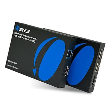 OREI KVM Over IP HDMI Extender Over LAN, Single CAT5e/CAT6A/CAT7 Cable Output1080p PC Control - Up to 492 Ft - Remote Keyboard Mouse USB Control - Over Home Network