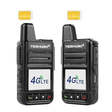 TIDRADIO TD-M15 Rapid Global Walkie Talkies 5000 Mile Long Range Poc radios, 4G LTE Unlimited Range Nationwide PTT Two Way Radios for Family, Logistics, Company, Construction Site with Sim Card (2pcs)
