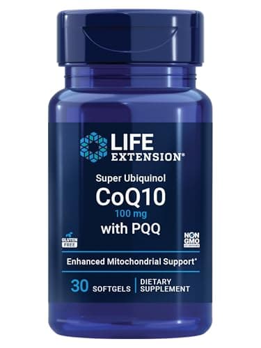 Life Extension Super Ubiquinol CoQ10 with PQQ, coenzyme Q10, pyrroloquinoline Quinone, Heart Health Supplement, Maximum Absorption, 100 mg, Non-GMO, Gluten-Free, 30 softgels