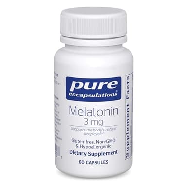 Pure Encapsulations Melatonin 3 mg - Antioxidant Supplement to Support Natural Sleeping & Relief of Occasional Sleeplessness - for Natural Sleep Support* - 60 Capsules