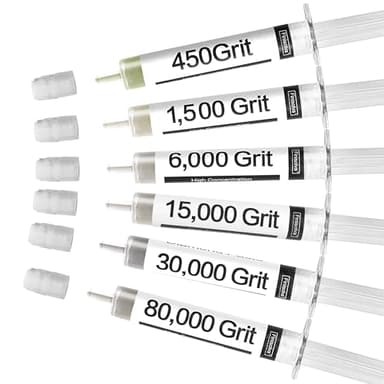 Diamond Polishing Compound Kit of 6 Polishing Lapping Paste 80,000 to 450 Grit for Glass Watch Marble Metal Resin Rock Jewelry Etc. with High Concentration of Diamond Powder Scratch Remover Repair