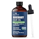 Botanic Hearth 100% Pure Rosemary Oil For Hair Growth (2 fl oz) Infused With Biotin, Jojoba & castor Oil | Hair strengthening Treatment | Nourishing & Volumizing | Non GMO Verified