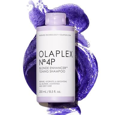 Olaplex Nº. 4P Blonde Enhancer Purple Toning Shampoo: Neutralizes Brassiness & Strengthen | Repairs Damages & Hydrates Hair| For Coily, Curly, Straight, and Wavy, 250 mL / 8.5 Fl Oz
