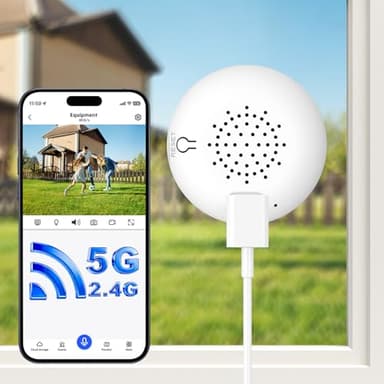 Noaheye Window Camera No-Drill 2K Ultra HD Window Security Camera with 5G/2.4G WiFi, Enhanced Night Vision, AI Human Detection, Easy Glass Mount for Apartment, Condo, and Home Outdoor View