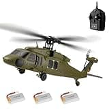 Wauvmoss K170 UH60L RC Helicopter, Remote Controlled Helicopter for Adults Beginners, 2.4G 4CH RC Plane 6-Axis Gyroscope Altitude Hovering Military Aircraft Aileronles (3 Batteries)