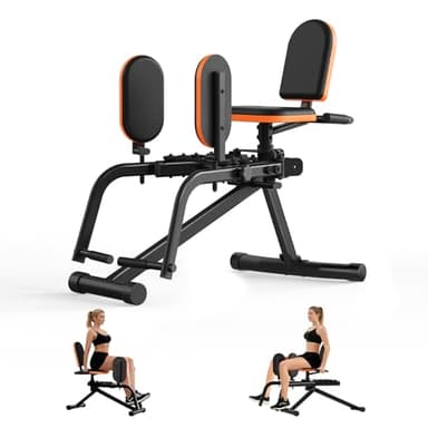 HXD-ERGO Hip Abductor/Adduction Machine for Home Gym, 6-Level Glute Machine & Thigh Workout Equipment, Booty Builder with Plush Padding, Compact Leg Exercise Euipment for Women & Men (Orange)