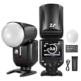 NEEWER Z2-N 2.4G TTL Round Head Flash Speedlite Compatible with Nikon Cameras, 76Ws 1/8000s HSS with Diffuser, 2 Modeling Lamps, Upgraded UI, TTL/M Toggle Key, 3000mAh Battery, 600 Full Power Flash