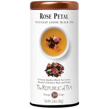 The Republic of Tea - Rose Petal Full-Leaf Loose Black Tea, 2.8 Oz Tin | Steeps 50 Cups | Caffeinated