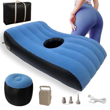 VREVEO BBL Bed After Surgery for Sleeping,Inflatable Ergonomic BBL Mattress with Hole for Butt,Brazilian Butt Lift Surgery Recovery Bed,Thick Flocking and Built-in Electric Pump with Carrying Bag