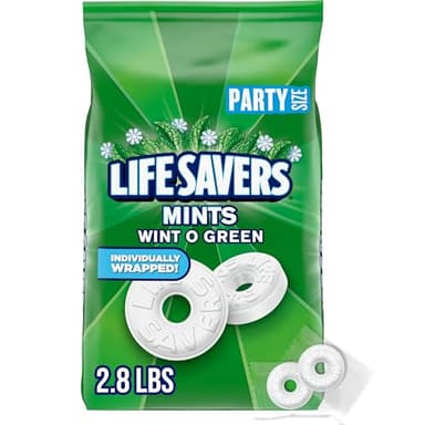 LIFE SAVERS Mints, Bulk Hard Candy Wint-O-Green Breath Mints, 44.93 oz Party Size