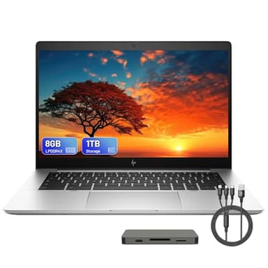HP Elite c640 14" FHD Chromebook Laptop | Intel i5-1245U | 8GB LPDDR4X, 1.2TB Storage(256GB SSD+1TB Docking Station Set) | Iris Xe Graphics | Fingerprint Reader, Webcam, Wi-Fi 6E | Chrome OS | Silver