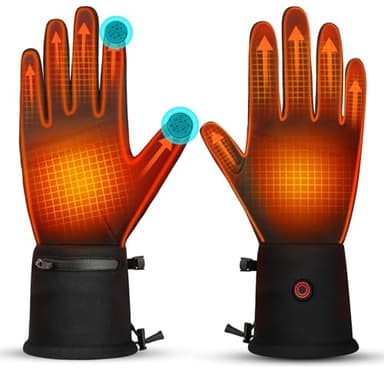 Heated Gloves for Men Women Liners Rechargeable Waterproof Electric Thin Gloves for Running Hiking Walking Driving