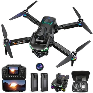 Drone with camera for adults 4k, screen on controller, drone with obstacle avoidance, 2 Batteries, Optical Flow Positioning, One-Touch Takeoff/Landing, drone with camera for kids, toys for boys