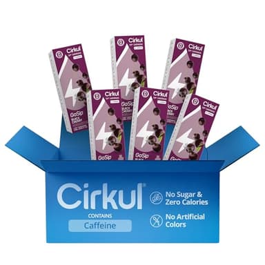 Cirkul GoSip Black Cherry Energy Drink Flavored Water 6-Pack for Everyday Energy, Makes 36 Drinks. No Sugar, 0 Calories. With Caffeine & B-Vitamins