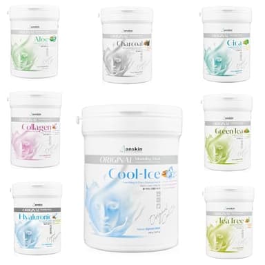 jNE Anskin Original Modeling Mask Powder Pack | Korean Skincare Face Pack for Calming Irritated Skin, Deep Hydration & Pore-Cleansing Care (8.47oz / 240g, Cool Ice)