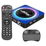 Android TV Box 13.0, Android Box 4GB RAM 64GB ROM, Quad Core Smart 8K TV Box with Mini Keyboard Support 2.4G/5.0GHz Dual WiFi 100M Ethernet Bluetooth