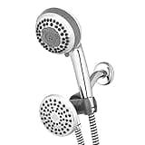 Waterpik Power Spray Dual 2-in-1 Shower System With Rain Shower Head and 8-Mode Hand Held Shower Head, Plastic, Chrome VIC-133E-NSP-853E