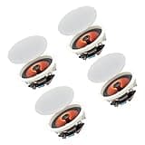Herdio 6.5" 600 Watts Bluetooth Ceiling Speakers Wireless Home Recessed Speaker System Perfect for Indoor,Kitchen,Home Theater,Bedroom,Office,Covered Patio（4 Speakers）