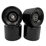 CREAJOY Skateboard Wheels, 60mm 95a with Bearings, Set of 4 (Black)