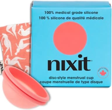 nixit Menstrual Disc | Ultra-Soft Medical-Grade Silicone | Reusable | Holds 2X Period Cup or 6 Tampons | 12-Hour Protection | Light & Heavy Flow | Menstrual Cup, Pad & Tampon Alternative