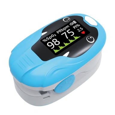 ESPOO Pediatric Pulse Oximeter Fingertip, Spo2 Pulse Oximeter for Kids with 20xMemory, Alarm & Brightness Adjustable(not for newborn/infant)