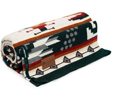 QISU Wool Blanket Throw | Large, Beautiful, Warm, Variegated, Handmade in Ecuador by Local Artisans | 94″ x 78″ | Ultra-Soft, Hypoallergenic, Breathable | Non-Itchy or Scratchy Fabric (Collard Trogon)