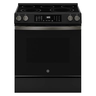 GE GRS600AVDS 5.3 Cu. Ft. Black Slate Slide-In Electric Convection Range with Steam Cleaning