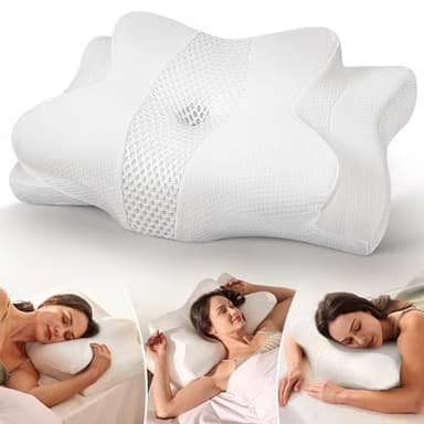 Cozyplayer True Cooling Cervical Neck Pillow for Pain Relief, Ergonomic Side Sleeper Pillow for Neck Support, Odorless Orthopedic Contour Memory Foam Pillows, Bed Pillow for Back Stomach Sleeper